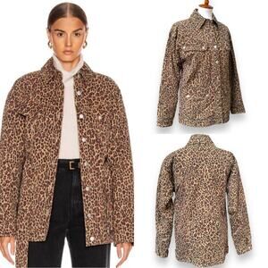 Marissa Webb Ellery Anorak Utility Jacket Khaki Leopard Women’s Small No Belt